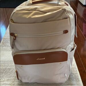 Cream and Tan Backpack - laptop - New!